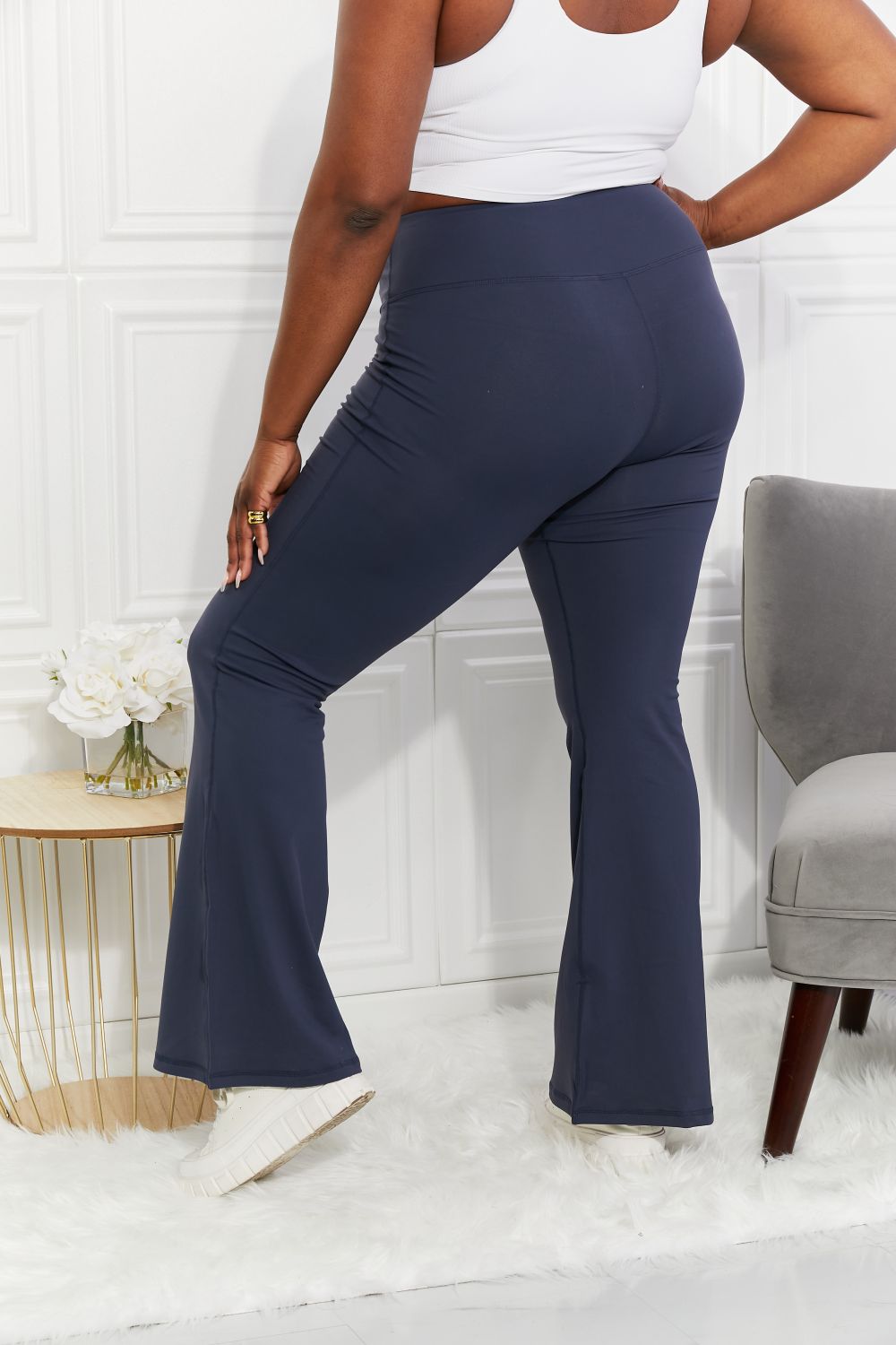 Yelete Full Size Taking Leaps Active Flare Yoga Pants