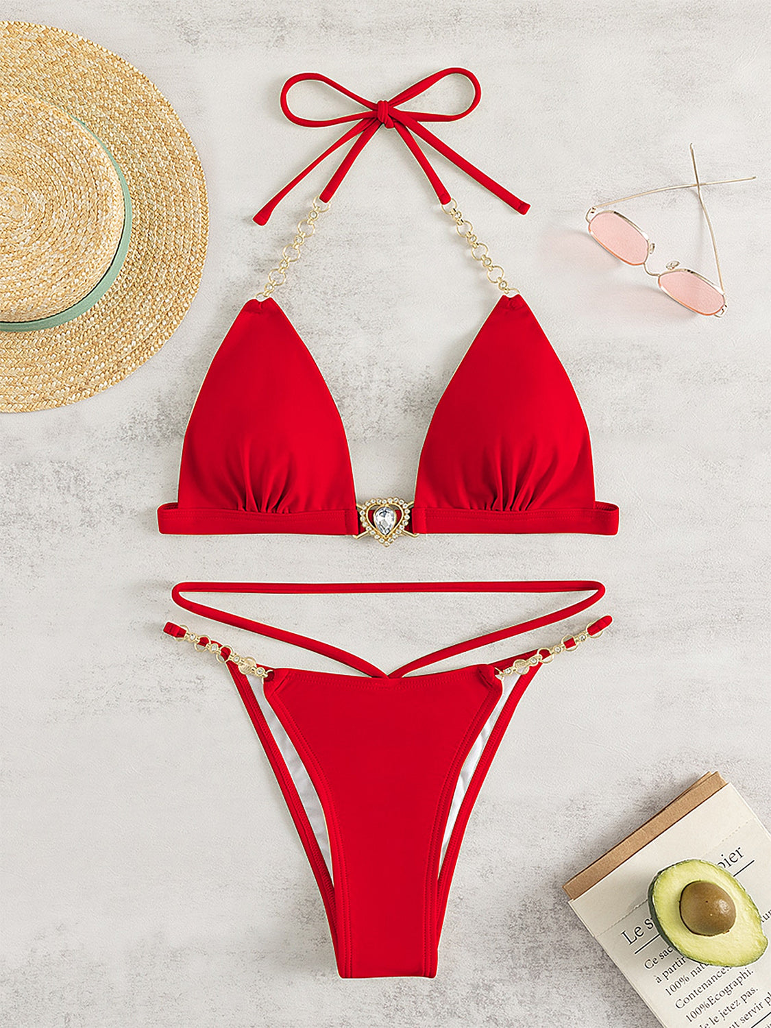 Chain Tied Two-Piece Bikini Set