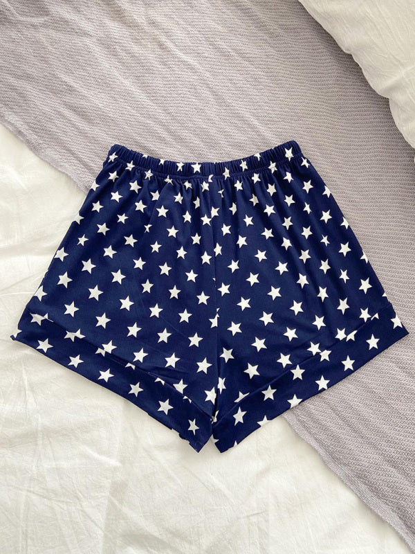 Women's Knitted Casual Comfort Star Short Pajama Pants