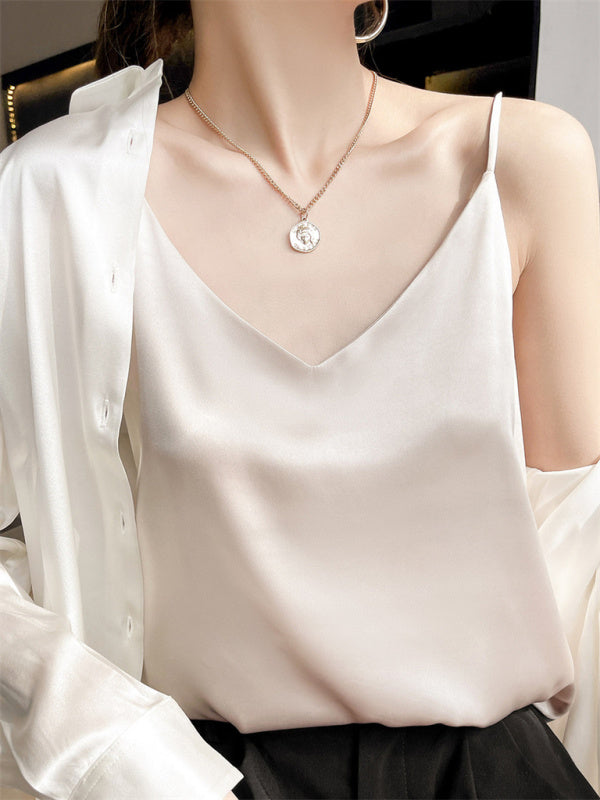 Women's Solid Color Satin Camisole