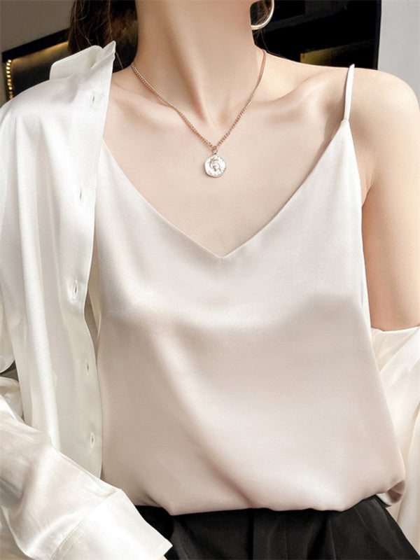 Women's Solid Color Satin Camisole