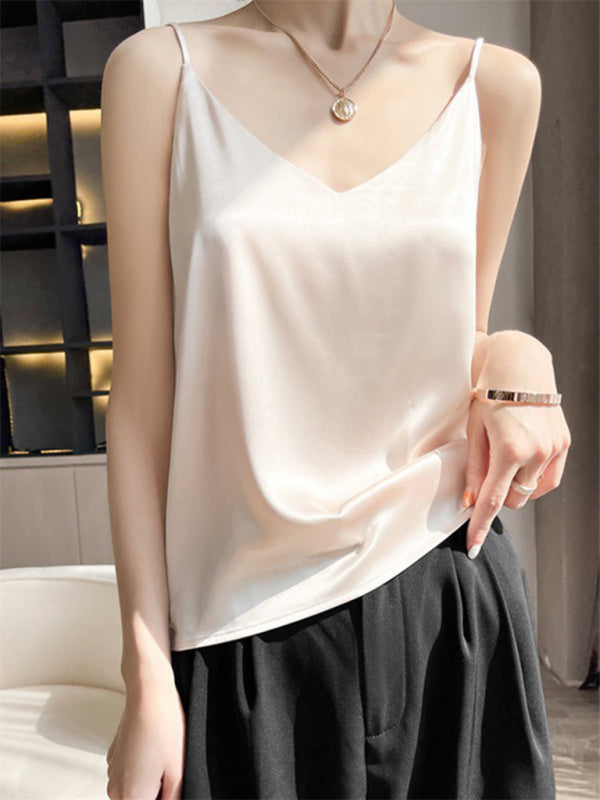 Women's Solid Color Satin Camisole