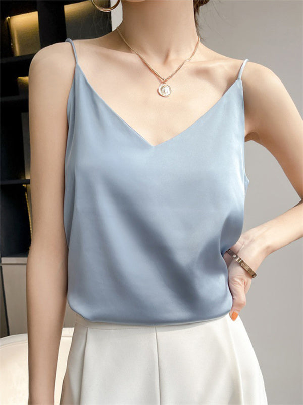 Women's Solid Color Satin Camisole