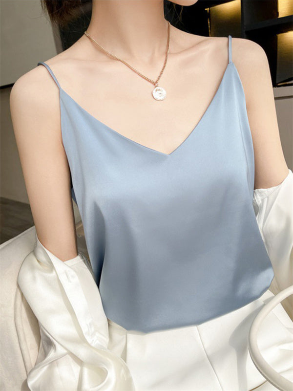 Women's Solid Color Satin Camisole