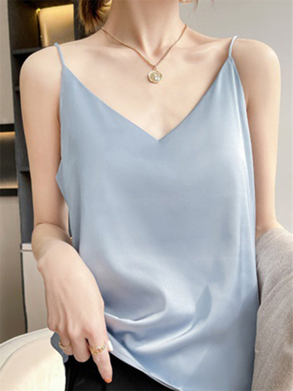 Women's Solid Color Satin Camisole