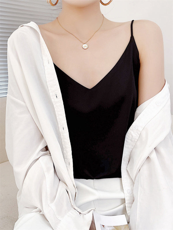 Women's Solid Color Satin Camisole