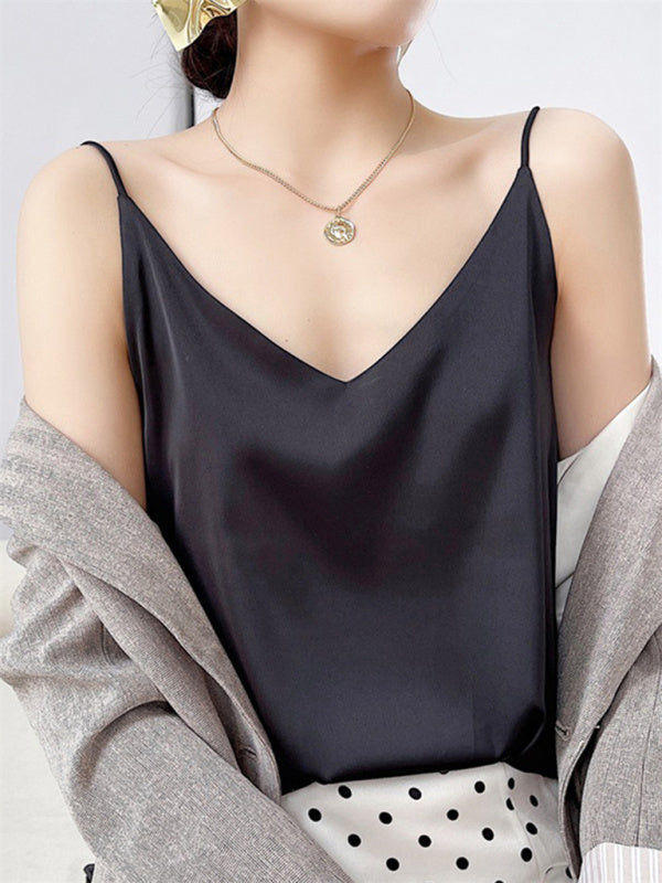 Women's Solid Color Satin Camisole