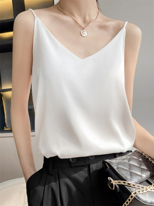 Women's Solid Color Satin Camisole