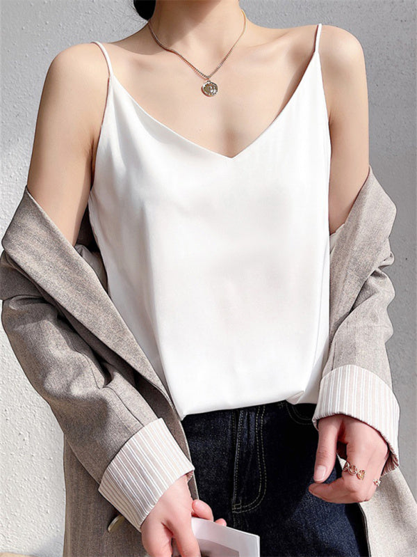 Women's Solid Color Satin Camisole