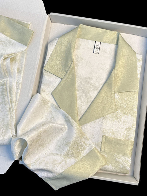 New ice silk long-sleeved trousers, thin, wearable pajamas and home clothes